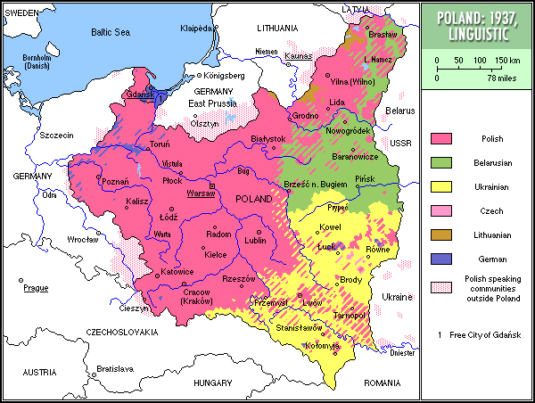 1937 Linguistic map of the region