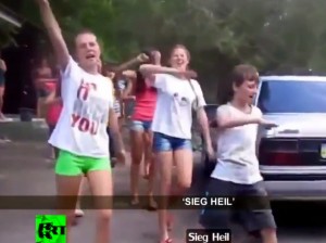 RT captions a video of children and quotes them as Nazis