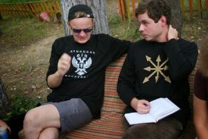 (from left to right) Oleg Frolov, currently a member of the "parliament of the Donetsk People's Republic", and Pavel Zarifullin, former leader of the Eurasian Youth Union, in the summer camp in 2006