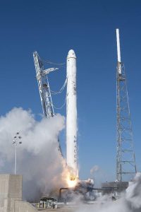 SpaceX's Falcon 9 rocket carrying the Dragon spacecraft, lifts off during the COTS Demo Flight 1 on 8 December 2010