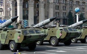 Tochka-U tactical rocket launchers through the streets of Kiev. Military parade at Ukraine’s 23rd Independence Day, August 24, 2014 (Reuters)