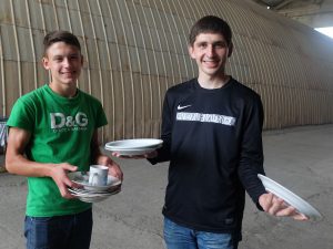 Refugees Danylo and Sergiy. Sergiy celebrates his birthday in the camp