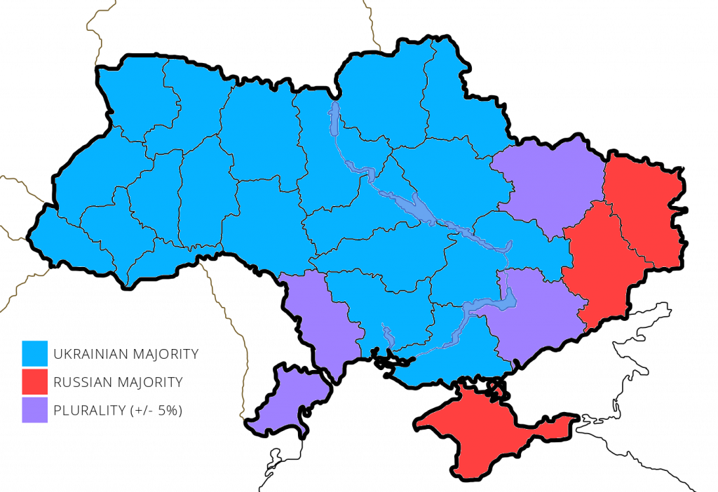 Ukraine language map