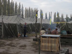 Tents used by the Chechen battalion.