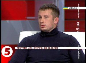 Andriy Biletskiy during his interview to Channel 5 TV on October 30, 2014