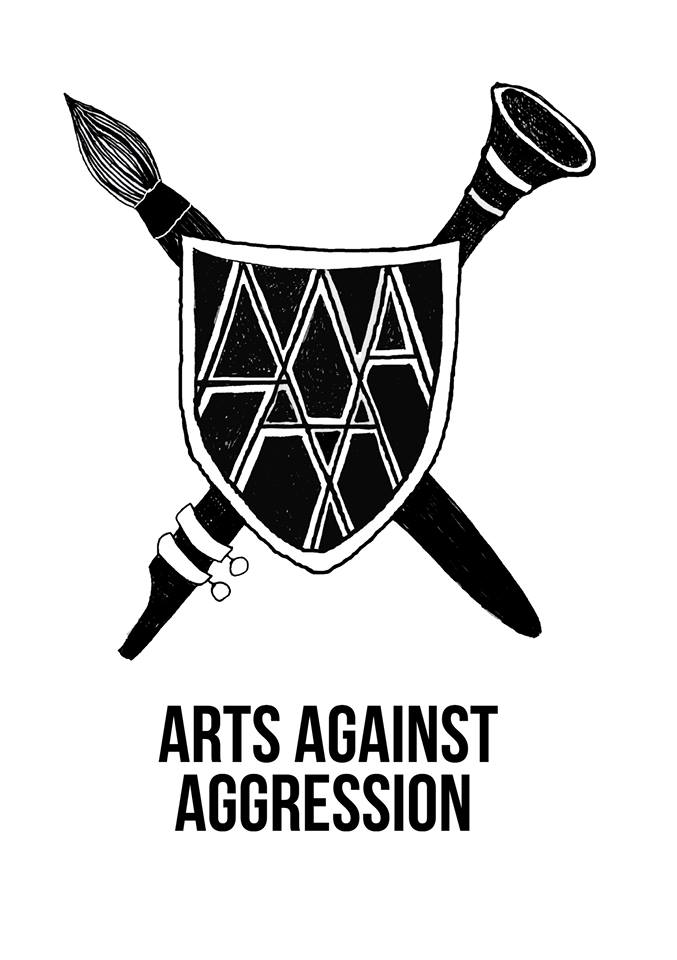 The logo of Arts Against Aggression 