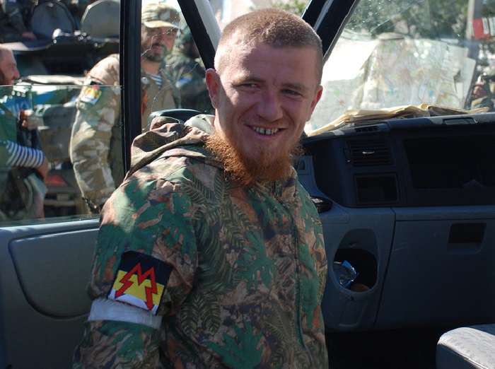 Motorolla with Sparta battalion insignia