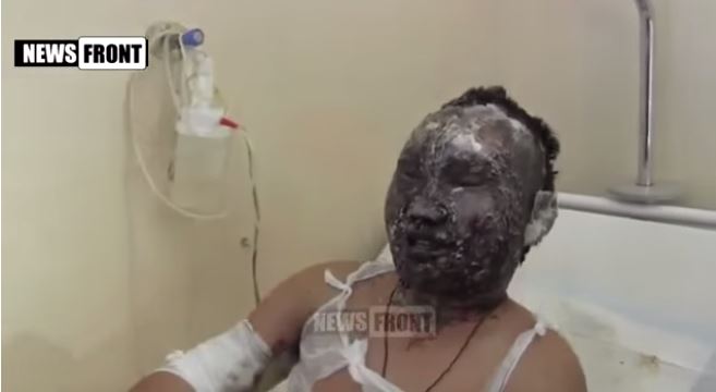 The injured Buryat gunner. Snapshot from the video