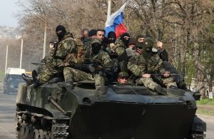 An armed personnel carrier full of mercenaries from Russia in Donbas, Ukraine (Image: inforesist.org)