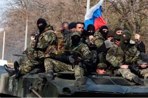 An armed personnel carrier with Russian mercenaries in Donbas, Ukraine (Image: inforesist.org)