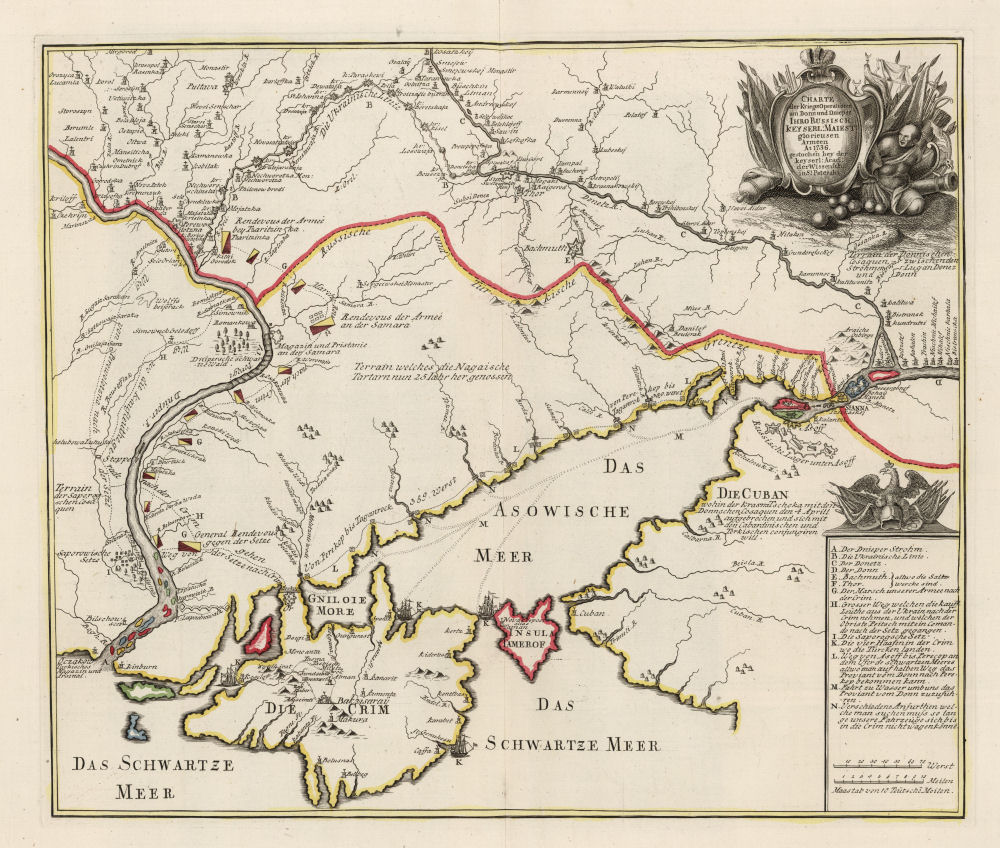 Map showing the Russian campaign of 1736 in Crimea. From Wikipedia
