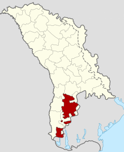 Moldova with Gagauzia in red