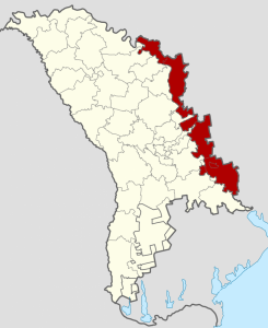 Moldova with Transnistria in red