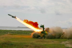 Romania's Coastal Artillery firing a 4K51 Rubezh anti-ship missile