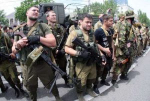 Russian Federation servicemen from Chechnia arriving in Donbas in 2014 (Image: AFP)