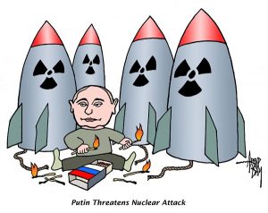 Political cartoon: Putin threatens nuclear attack