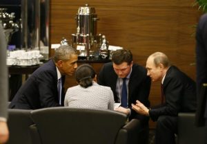 US President Barack Obama meets with Russian President Vladimir Putin on the sidelines of the G20 summit on Nov. 15, 2015 in Antalya, Turkey. (Image: AFP)