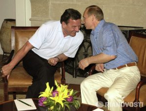 Putin with Gerhard Schroeder