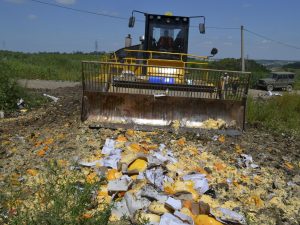 bulldozer destroys western cheese falling under restrictions in belgorod oblast, russia