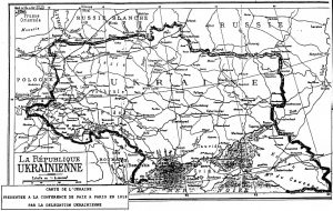Map of Ukraine presented by the Ukrainian delegation at the Paris Peace Conference in 1919