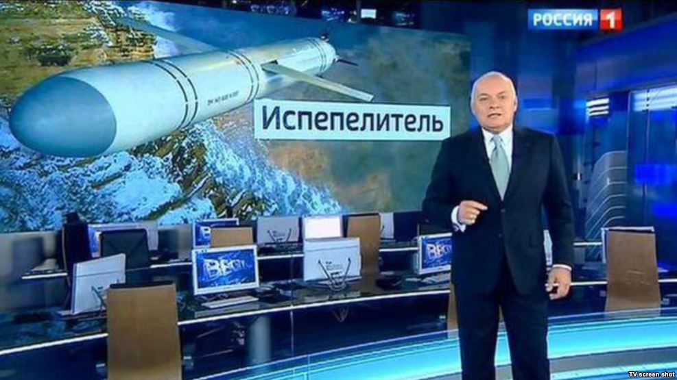 Dmitry Kiselyov, Russian TV host discussing nuclear war with the US