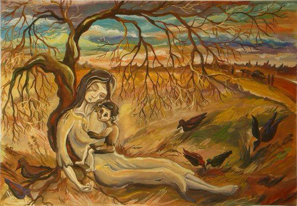 1932-1933 Holodomor famine-genocide. Painting by Nina Marchenko