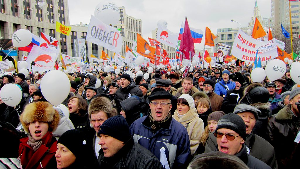 Rally at the Academician Sakharov Avenue, Moscow, 24 December 2011 (Image: PL Bogomolov / Wikipedia)