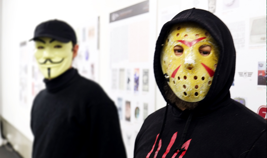 Sean (left) and Dahmer (right), hacktivists from RUH8. Photo: Euromaidan Press