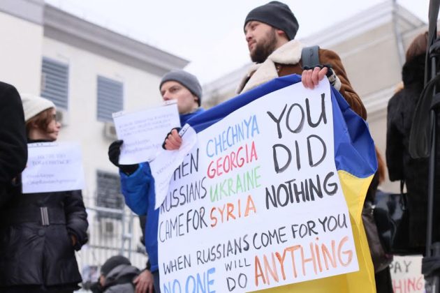 Genadiy Afanasyev at the demonstration. Photo: Yulia Starodubova