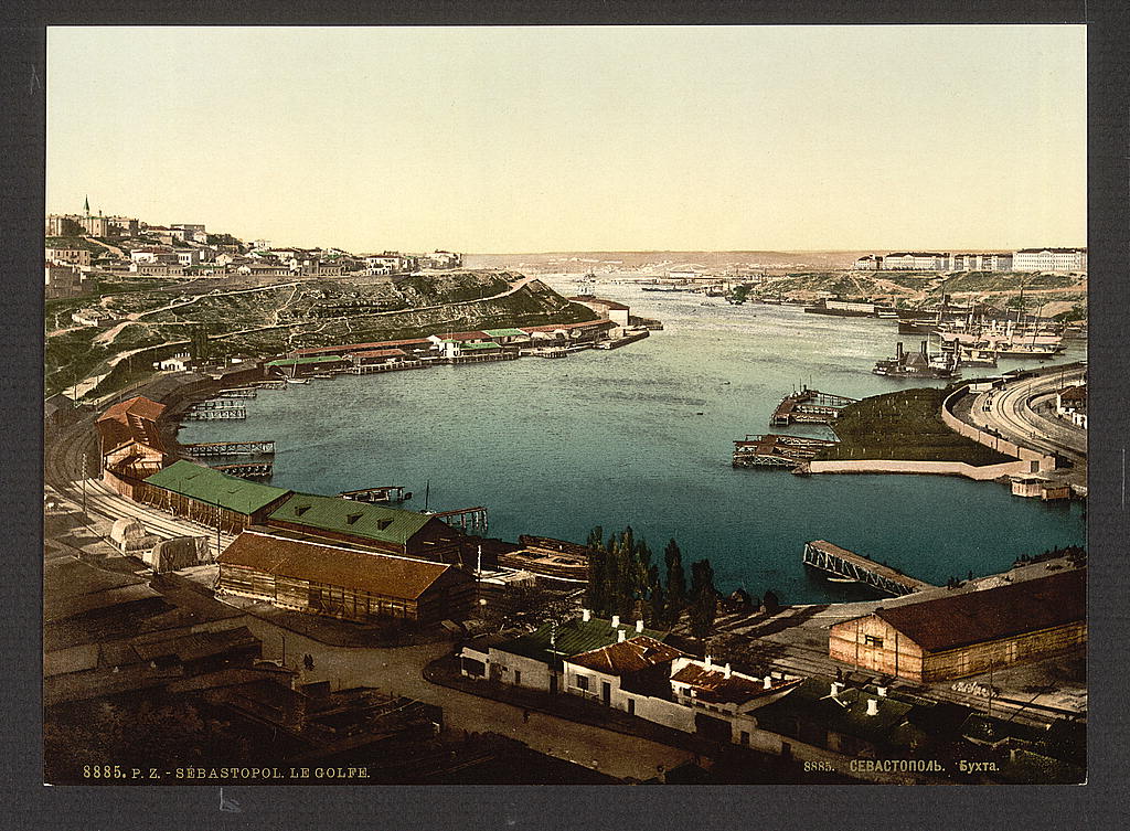 A view of the Southern (aka Man-of-War) Harbor in Sevastopol, Crimea, Ukraine circa 1890-1900. Image: Detroit Publishing Company via the Library of Congress