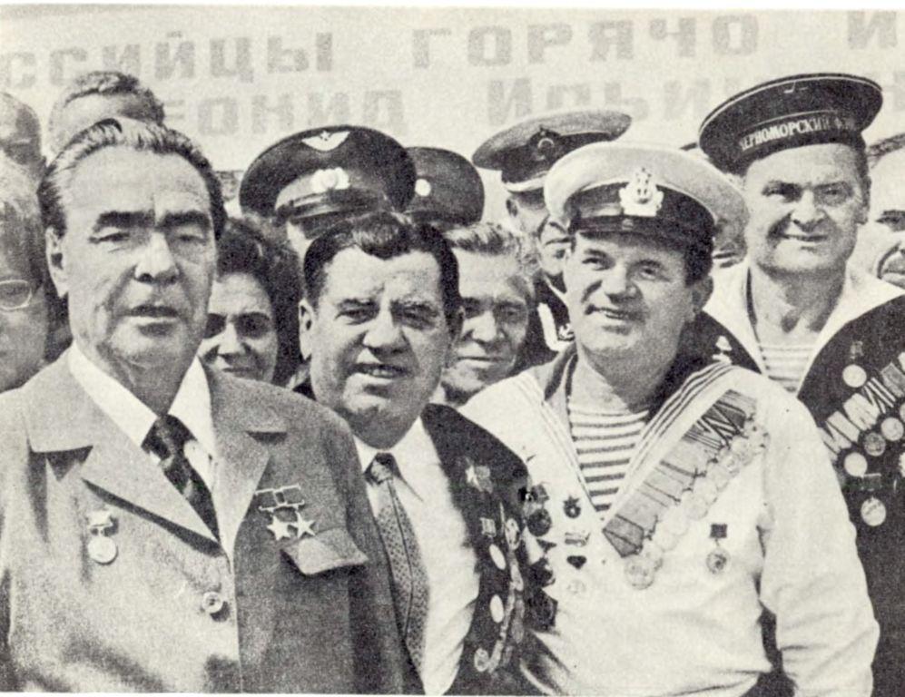 Leonid Brezhnev (left) laid the foundation of the Great Patriotic War myth defining Russian policy today
