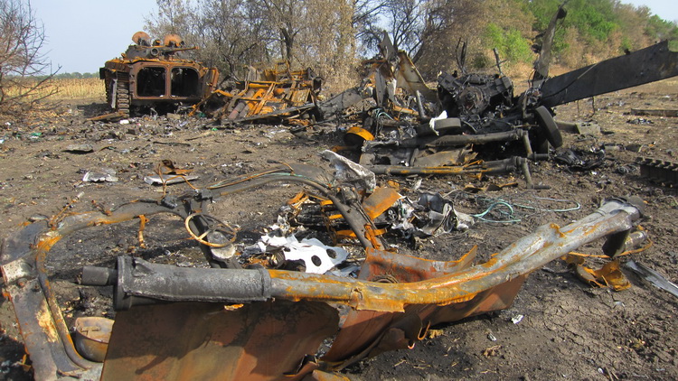 A part of Ukrainian column destroyed by Russians Photo: Pavlo Netesov 