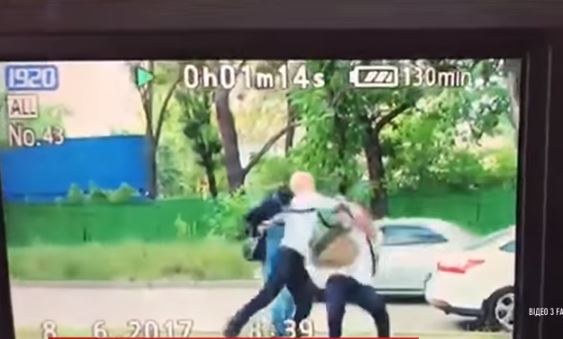 Shabunin punching Filimonov. Snapshot from TSN video
