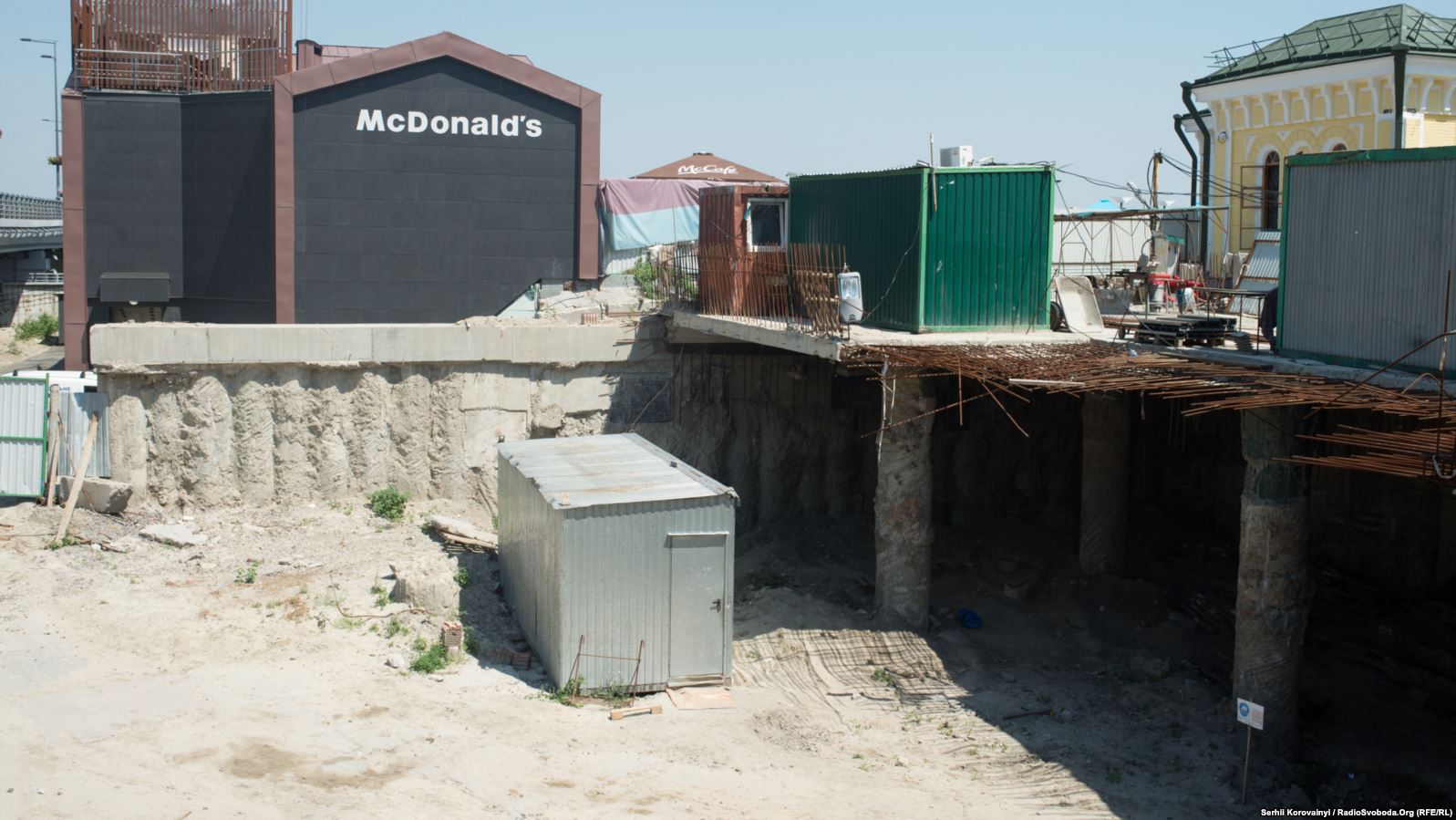 The entrance to the excavation site is located right behind the Church of the Nativity of Christ and near a McDonald's