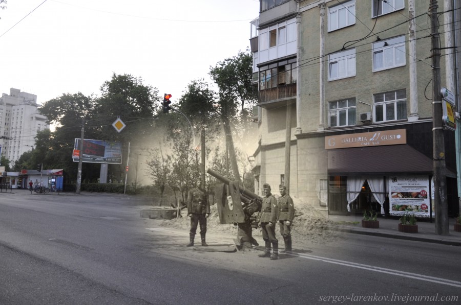 Kyiv 1941/2012 Melnykova Street. Collage: Sergey Larenkov (Livejournal)
