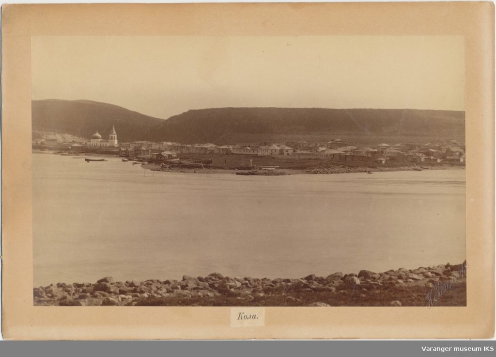 Kola settlement of Kola Norwegians, aka Kolanordmenn. Picture taken on 28 December 1886 (Image: Varanger Museum)