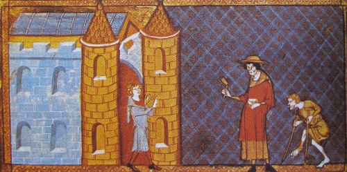 Two lepers. Medieval miniature. Source: Wikipedia