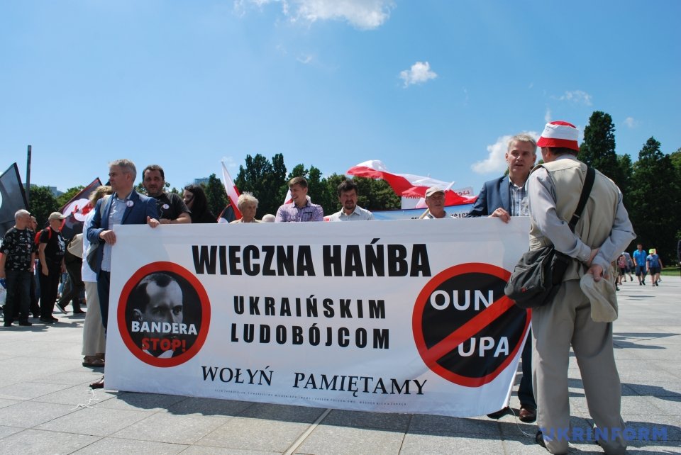  At a rally in Warsaw on 9 July 2017, on the 43d anniversary of the Volyn massacre. Bandera is firmly associated with the tragedy. Photo: Ukrinform