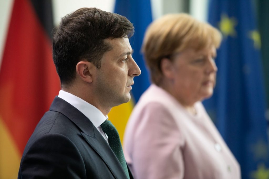 President of Ukraine Volodymyr Zelenskyy and Federal Chancellor of Germany Angela Merkel on his official visit to Germany. Berlin, 17 June 2019 (Photo: president.gov.ua)