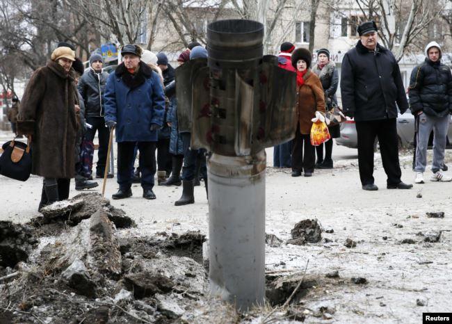 Краматорск, 10 февраля 2015 года. В результате ракетного обстрела города со стороны российских гибридных сил тогда погибли 15 человек и 15 были ранены