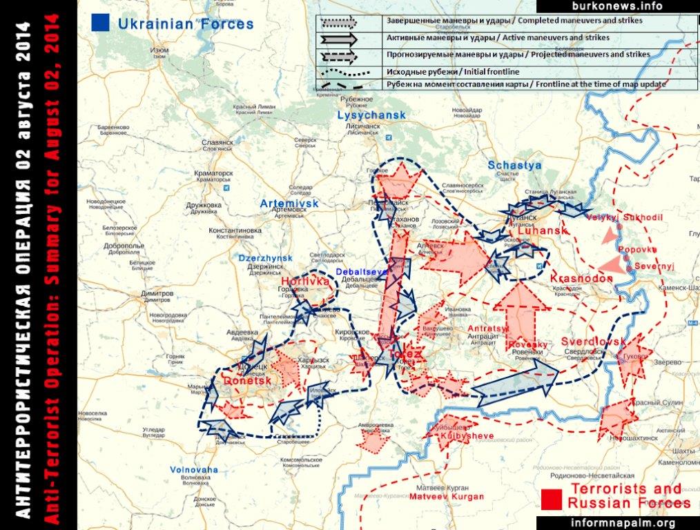 Die Situation in den östlichen Regionen der Ukraine 2. August 2014