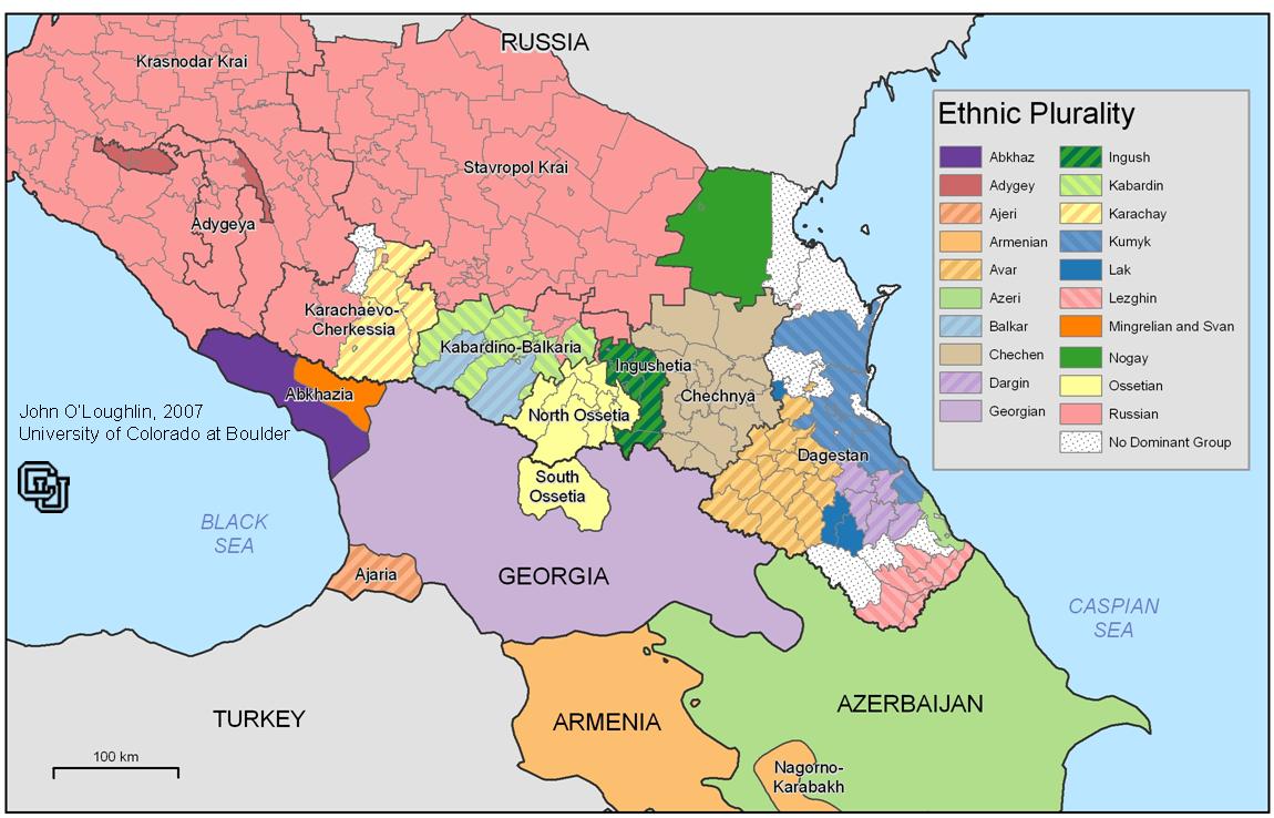 The ethnic makeup of Russia's Caucasus region and other former Soviet states