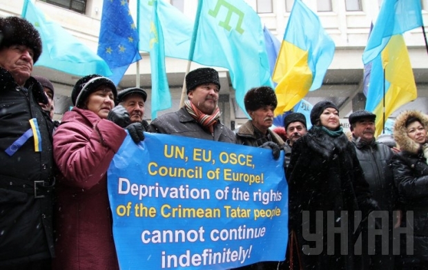 Crimean Tartar protest against the Russian occupation.