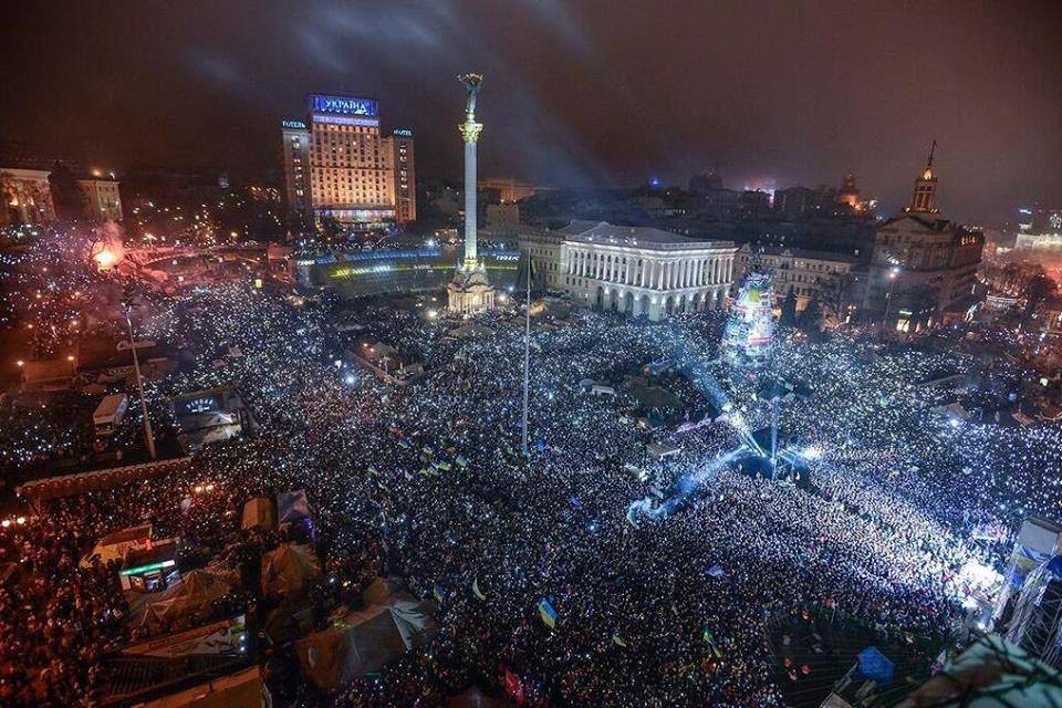 Ukrainians on the Maidan protesting the criminal and oppressive regime of Yanukovich, 2014