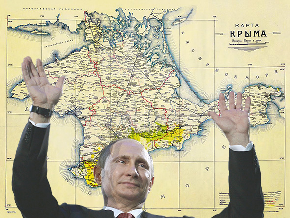 Putin celebrating the Crimea Anschluss, 2014