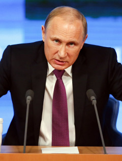 Putin attends his annual end-of-year news conference in Moscow