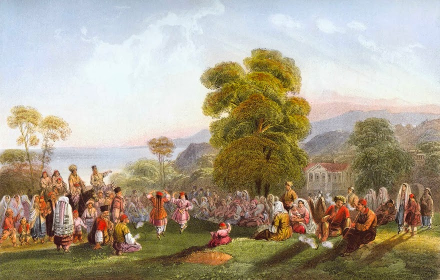 Dancing in Crimean Tatar Khanate by Carlo Bossoli, 1843