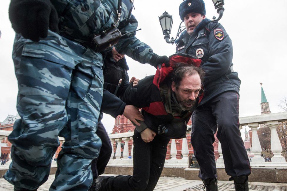 At a Ukraine protest in Moscow