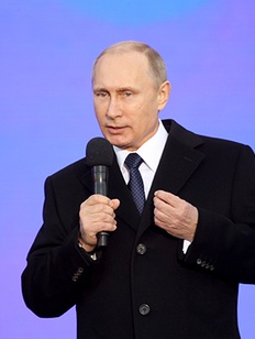 Putin celebrating 1st anniversary of Crimea Anschluss, 2015