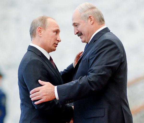Presidents of Russia and Belarus Putin and Lukashenka